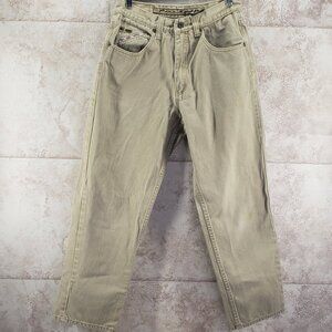 Baggy Denim Mid Rise Paco Sports Jeans Straight Leg Tan 31 X 30 Vintage Y2K 90s
